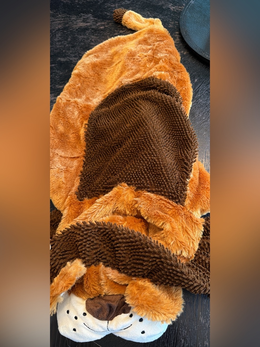 Plush Dog Costume & Cozy Hoodie - Brown and Orange